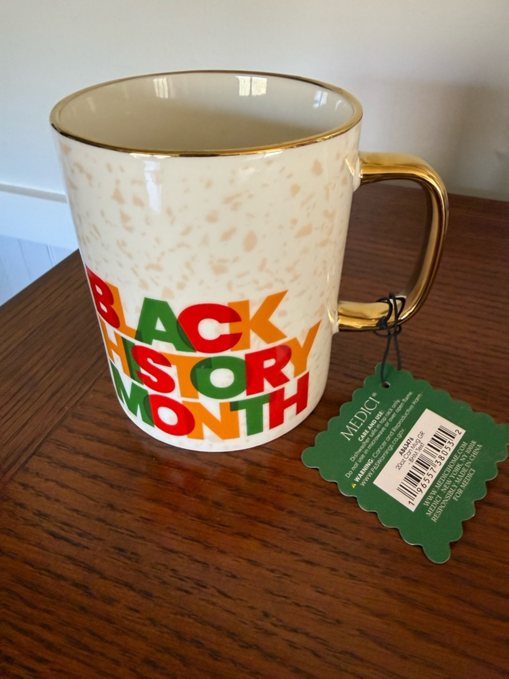 Black History Month Gold-Trim Ceramic Mug - Multicolor Large 20oz.